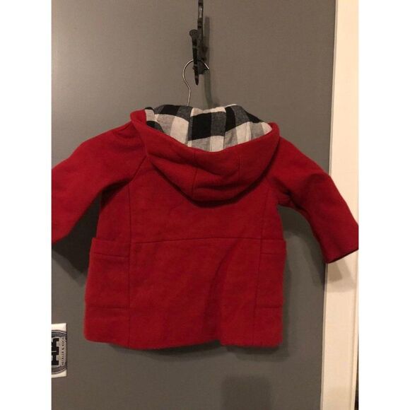 Zara baby girl size 2/3 2t 3t red hooded buffalo coat jacket - Picture 3 of 7